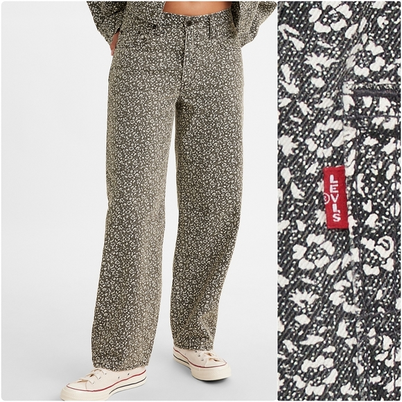 NWT Levi's Premium Moonflower Black Floral Print Baggy Dad Jeans 27x30 - Picture 4 of 16
